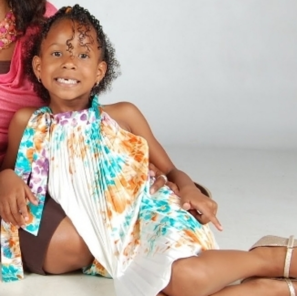 Girls Size 6X Tie Neck Pleated Dress